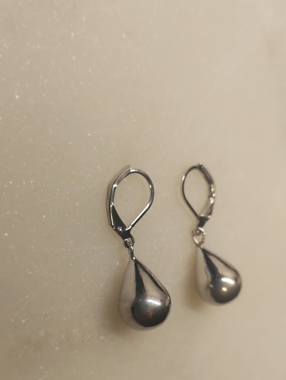 BOGO! NEW! Silver Teardrop Dangle Lever back Earrings